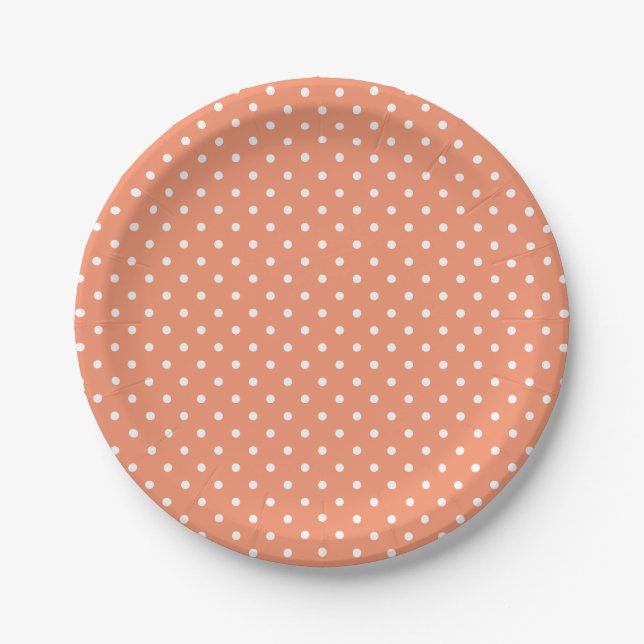 Create Your Own Tiny White Polka Dot Paper Plate (Front)