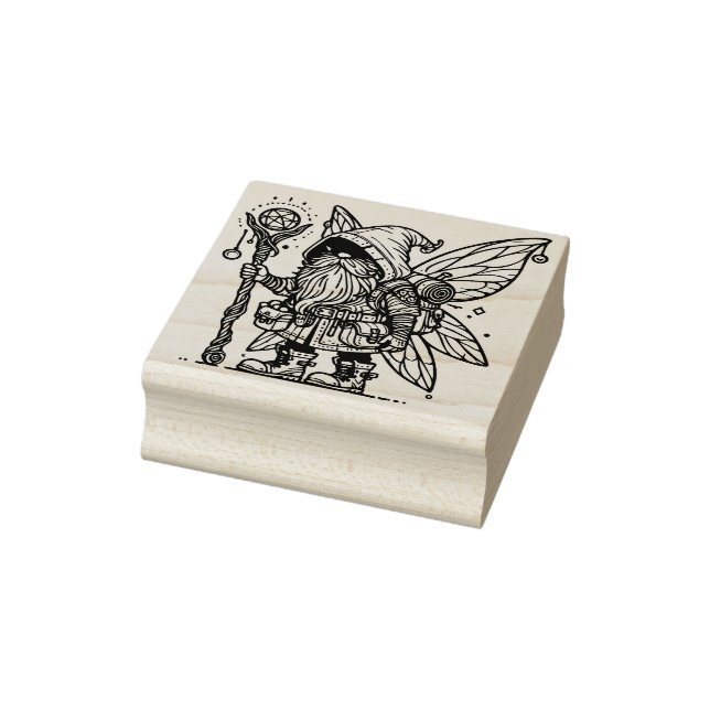 Create Your Own Travelling Fairy Wizard  Rubber Stamp (Stamp)