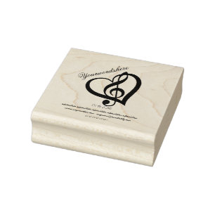 Create Your Own Treble Clef Heart Music Rubber Stamp