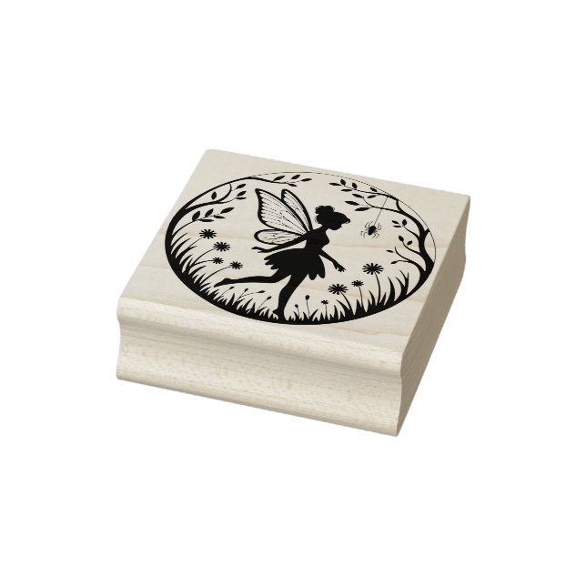 Create Your Own Tree Framed Daisy Field Fairy Rubber Stamp (Stamp)