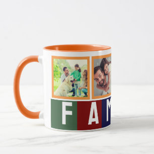 Create Your Own Trendy Modern Family Photo Collage Mug