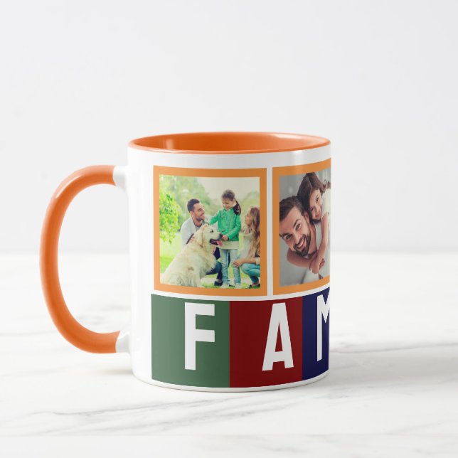 Create Your Own Trendy Modern Family Photo Collage Mug (Left)