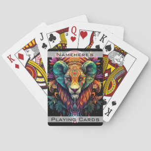 Create Your Own Tribal Fantasy Wild Cat Playing Cards