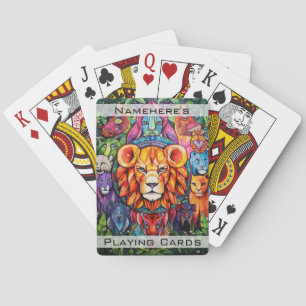 Create Your Own Tribal Lion Mandala Totem Animal Playing Cards
