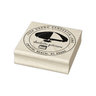 Create Your Own Tropical Beach Return Address Rubber Stamp