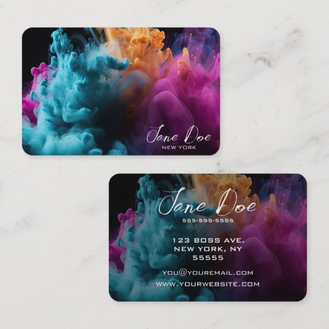 Create Your Own Turquoise Colour Clouds Business Card (Front/Back)