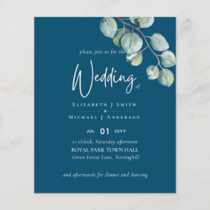 Create Your Own TURQUOISE Eucalyptus Wedding Flyer