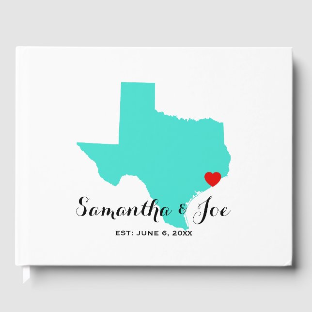CREATE YOUR OWN TURQUOISE TEXAS WEDDING GUEST BOOK (Front)