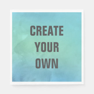 Create Your Own Turquoise Watercolor Painting Napkin