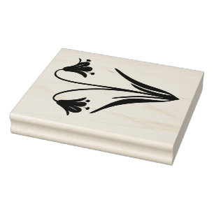 Create Your Own Two Bluebell Flowers Floral Rubber Stamp