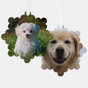 Create Your Own Two-sided Dog Photos Tree Decoration Card