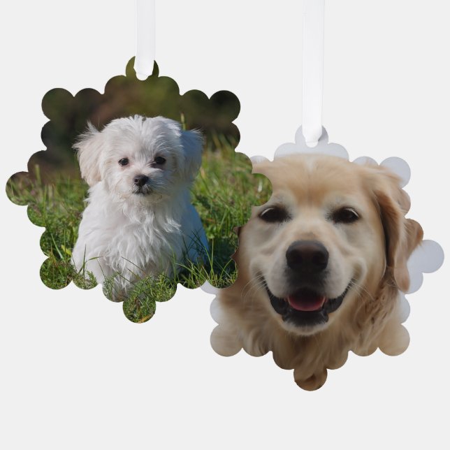 Create Your Own Two-sided Dog Photos Tree Decoration Card (Front/Back)