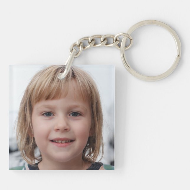 Create Your Own Two-sided Family Photo  Key Ring (Back)