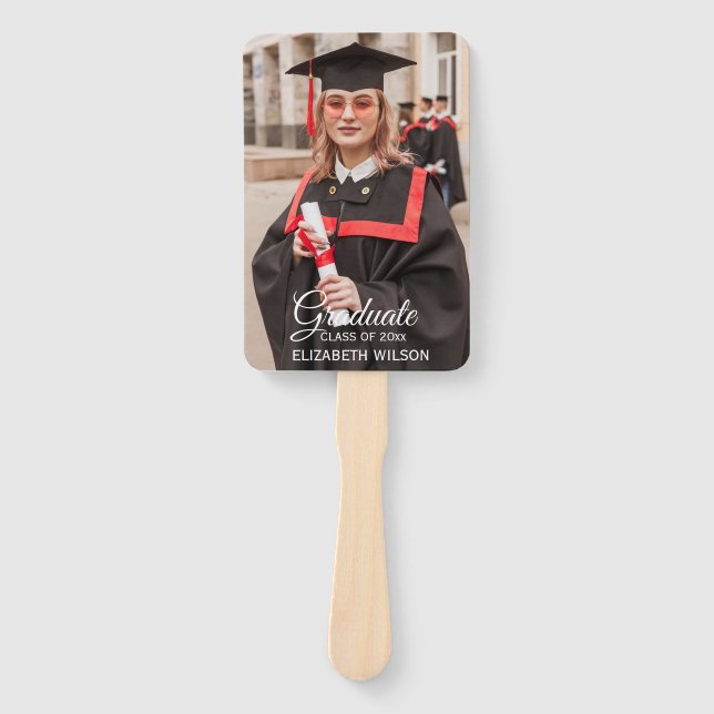 Create Your Own Two Sided Photo Graduation Hand Fa Fan (Front)