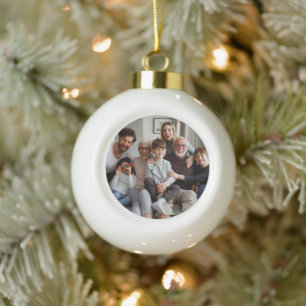 Create Your Own Two-sided Photos  Ceramic Ball Christmas Ornament