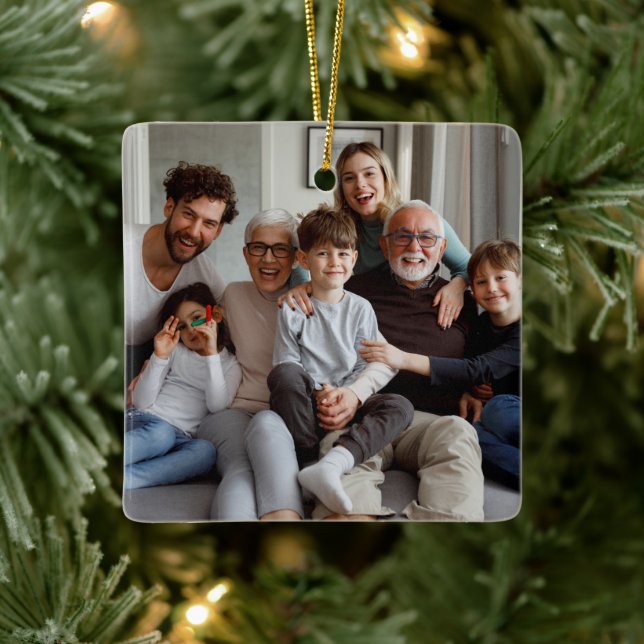 Create Your Own Two-sided Photos  Ceramic Ornament (Tree)