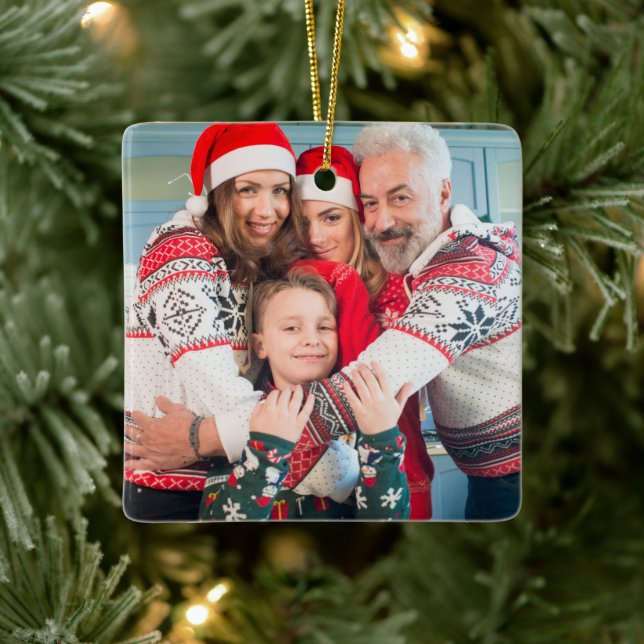 Create Your Own Two-sided Photos Ceramic Ornament (Tree)