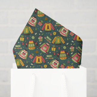 Create Your Own Ugly Christmas Sweaters Green Tissue Paper