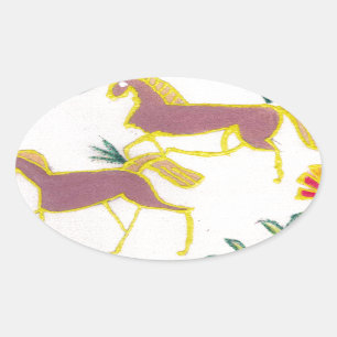 Create Your Own Unicorn Flora Power Cute Aesthetic Oval Sticker