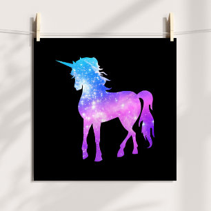 Create Your Own Unicorn Photo Silhouette Black Poster