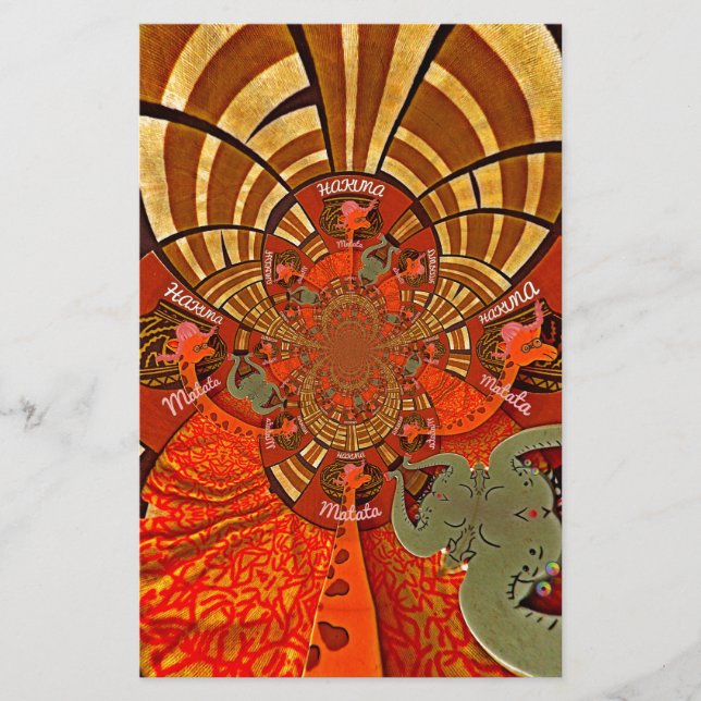 Create Your Own Unique African Giraffe Art Design Stationery (Front)