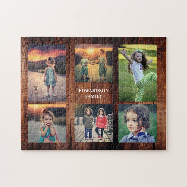 Create your own unique family photo collage jigsaw puzzle (Horizontal)