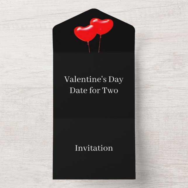 Create Your Own Valentine's Day Date For Two All In One Invitation (Inside)