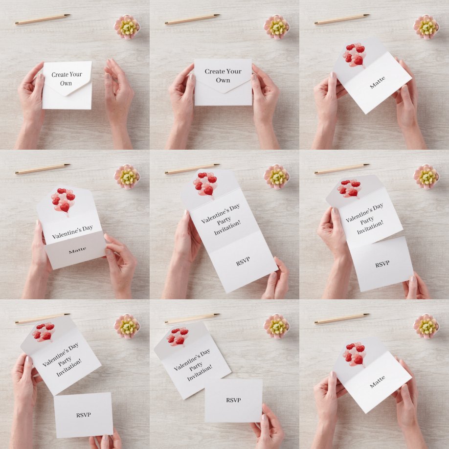 Create Your Own Valentine's Day Party RSVP White All In One Invitation