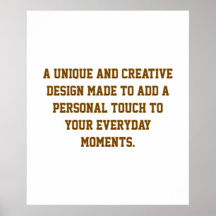 Create Your Own Value Poster Paper Print