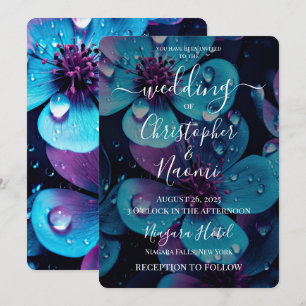 Create Your Own Vibrant Blue & Purple Flowers Invitation