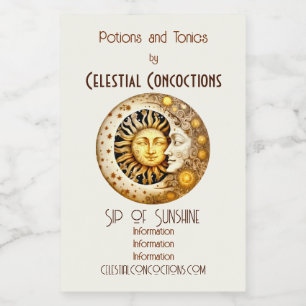 Create Your Own Victoiran Steampunk Sun & Moon Wine Label