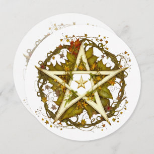 Create Your Own Victorian Autumn Leaves Pentacle Invitation
