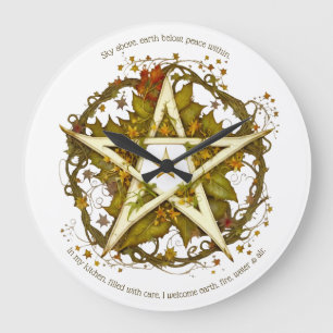 Create Your Own Victorian Autumn Leaves Pentacle Large Clock