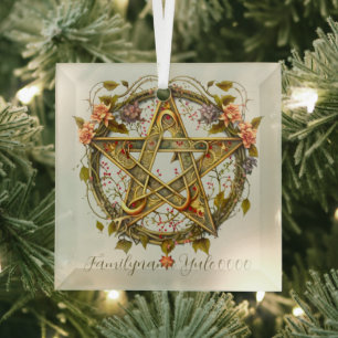 Create Your Own Victorian Floral Pentacle Glass Tree Decoration