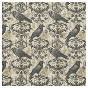Create Your Own Victorian Gothic Raven Damask Fabric