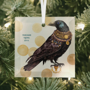 Create Your Own Victorian Steampunk Raven Glass Tree Decoration