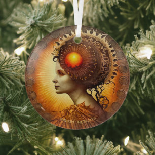 Create Your Own Victorian Steampunk Sun Goddess Glass Tree Decoration