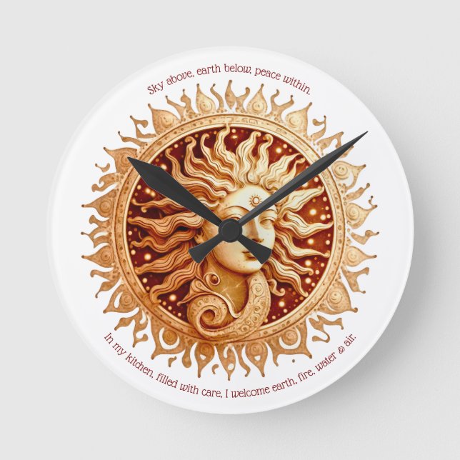 Create Your Own Victorian Sun Goddess Round Clock (Front)