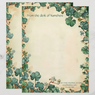 Create Your Own Vintage Clover Field Custom Letterhead