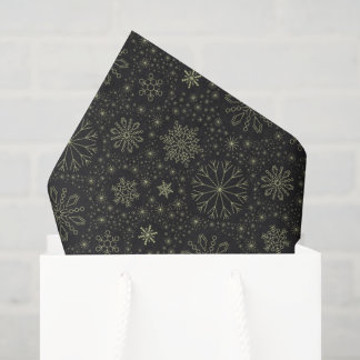 Create Your Own Vintage Minimalist Snowflakes Tissue Paper