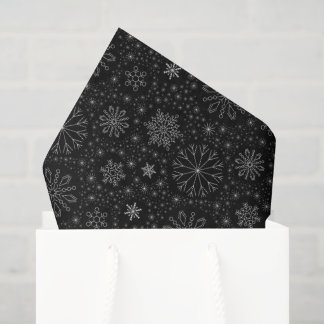 Create Your Own Vintage Minimalist Snowflakes Tissue Paper