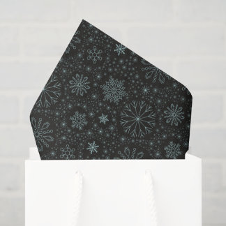 Create Your Own Vintage Minimalist Snowflakes Tissue Paper