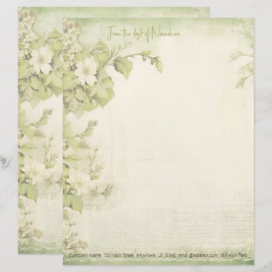 Create Your Own Vintage Morning Glory Stationery Custom Letterhead
