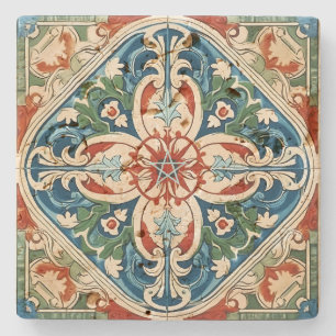 Create Your Own Vintage Multicolored Floral Stone Coaster