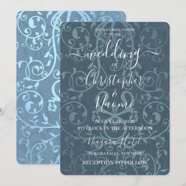 Create Your Own Vintage Pattern Wedding  Invitation (Front/Back)