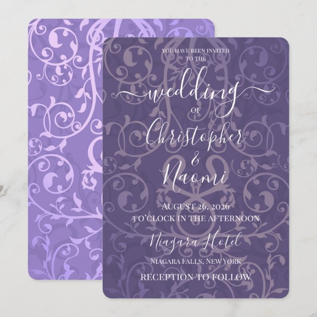 Create Your Own Vintage Pattern Wedding  Invitation (Front/Back)
