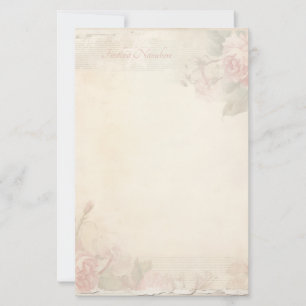 Create Your Own Vintage Shabby Chic Pink Peonies Stationery
