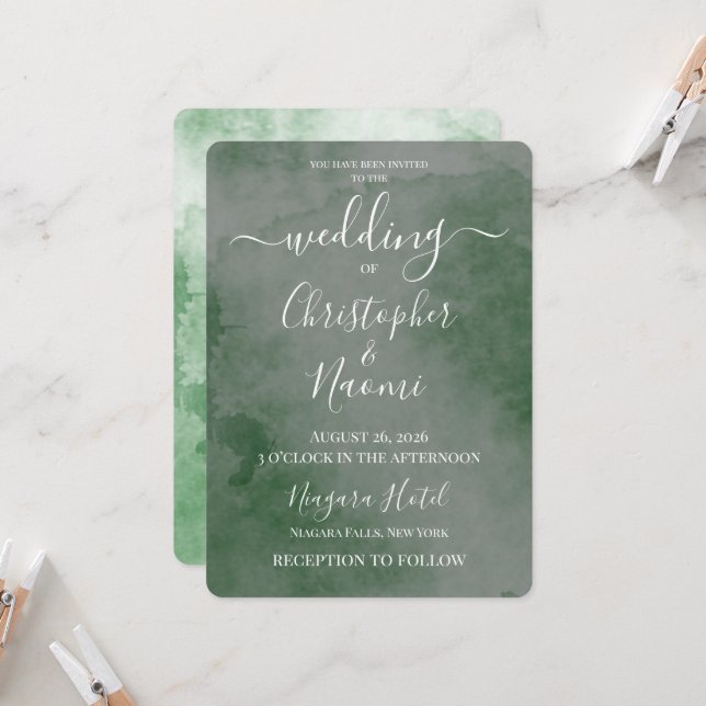 Create Your Own Vintage Texture Wedding Invitation (Front/Back In Situ)