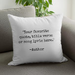 Create Your Own Vintage Typewriter Custom Quote Cushion<br><div class="desc">Create your own custom quote throw pillow. Features minimalist vintage typewriter typography.</div>