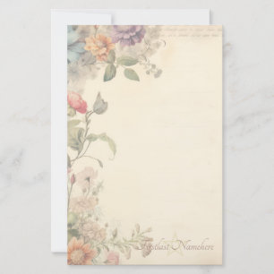 Create Your Own Vintage Victorian Wildflowers Stationery